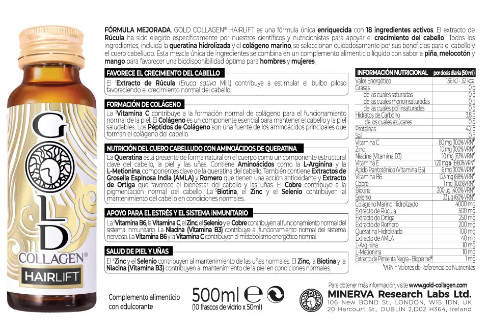 Gold Collagen Hairlift - Pack de 3