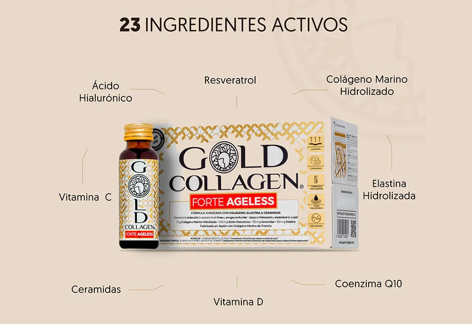 Gold Collagen Forte Ageless - Pack de 3
